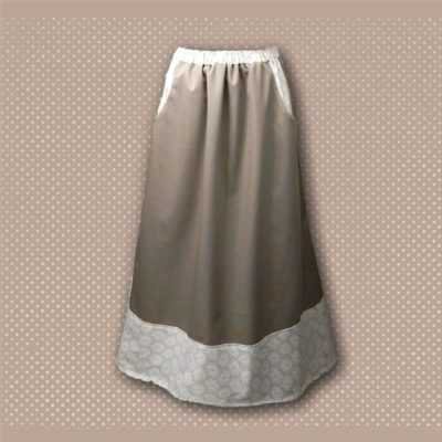 Tan Border Skirt Swirls Pocket Modest Tznius Custom Handmade