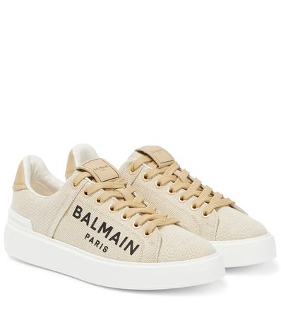 Balmain - B Court canvas and leather sneakers | Mytheresa
