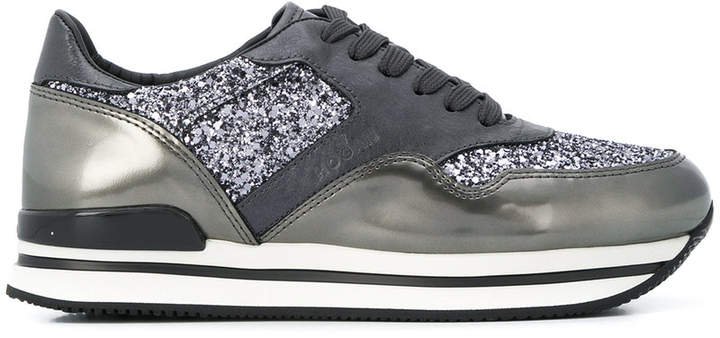 glitter lace-up sneakers