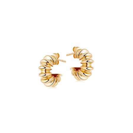 Gold Small Ridge Claw Hoops | Missoma Limited