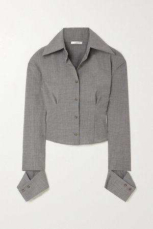 Gray + NET SUSTAIN cropped wool-blend shirt | aaizél | NET-A-PORTER