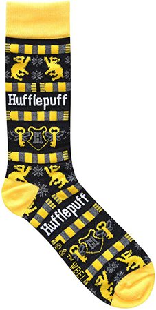 Amazon.com: Harry Potter Hufflepuff Ugly Sweater Pattern Crew Christmas Socks: Clothing