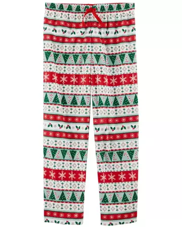 Multi Kid Fair Isle Christmas Fleece PJ Pants | carters.com