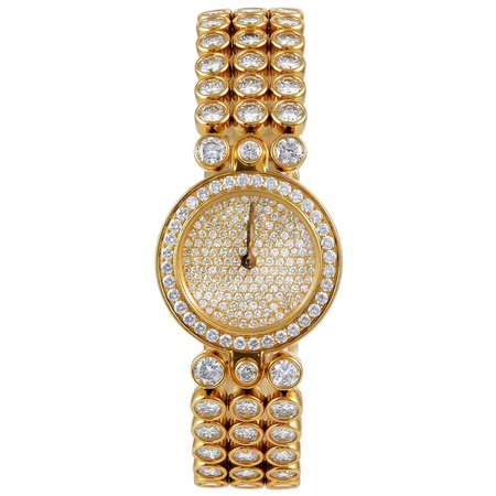 Harry Winston Ladies Diamond Yellow Gold Quartz Wristwatch For Sale at 1stDibs