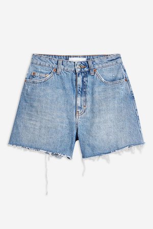 Blue High Waisted Denim Shorts | Topshop