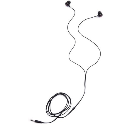 black in-ear earbud headphones