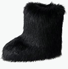 black faux fur boots