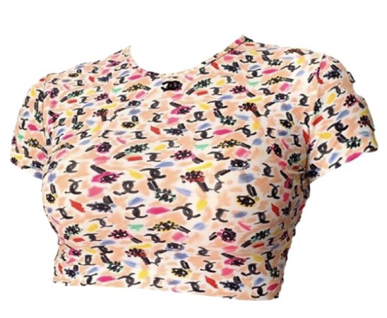 chanel patterned crop top