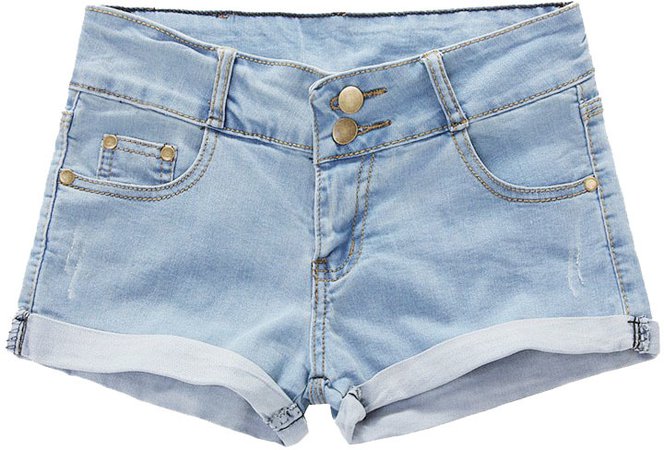 ChicNova Rolled Cuffs Washed Denim Shorts In Light Blue | Where to buy & how to wear