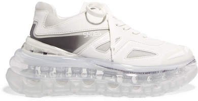 Shoes 53045 - Bump Air Faux Leather, Mesh And Neoprene Sneakers - White