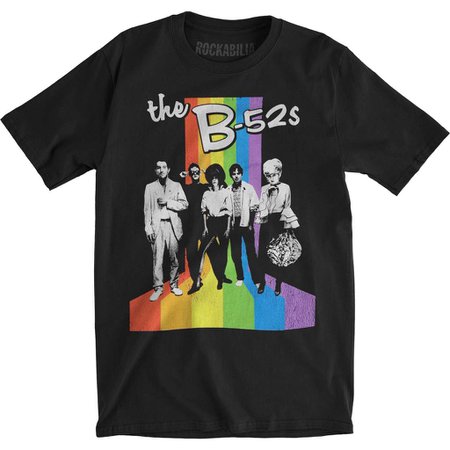 B-52s Retro Rainbow Slim Fit T-shirt | Rockabilia Merch Store