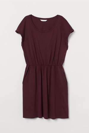 Jersey Dress - Burgundy - Ladies | H&M US