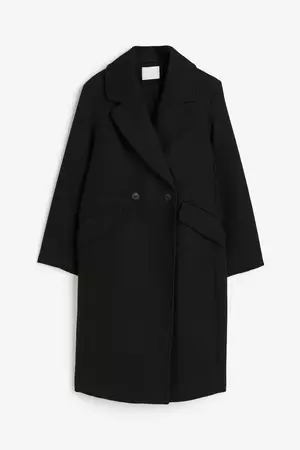 Double-breasted Coat - Black - Ladies | H&M US