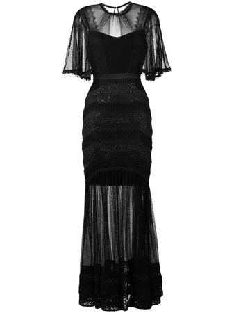 Black Three Floor Villainess Sheer Dress | Farfetch.com