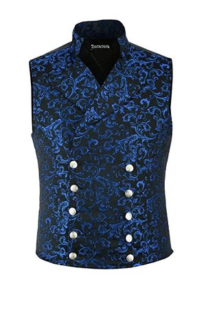 Darkrock Prime Quality Men's Brocade Double-Breasted Vest Waistcoat Gothic Aristocrat Steampunk Victorian/USA at Amazon Men’s Clothing store