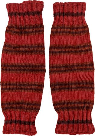 Bloody Red Striped Woolen Leg Warmers | Accessories | Red | Gift, Fall, Striped, Handmade