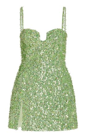 Exclusive Cm Embroidered Fringe Satin Mini Dress By Des Phemmes | Moda Operandi