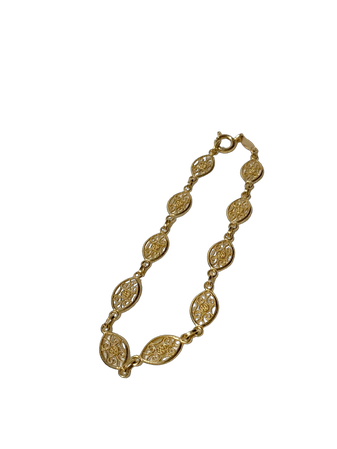 Vintage 18ct Yellow Gold Filigree Link Bracelet
