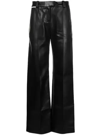 Aleksandre Akhalkatsishvili mid-rise faux- pants leather Trousers - Farfetch