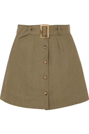 Lisa Marie Fernandez | Belted linen mini skirt | NET-A-PORTER.COM