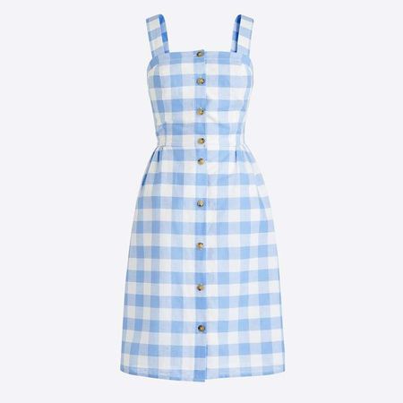 Button-front dress in linen-cotton