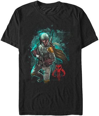 Amazon.com: Star Wars Men's Mandalorian Warrior Graphic T-Shirt, Black, L: Clothing