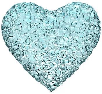 Aquamarine heart gemstone