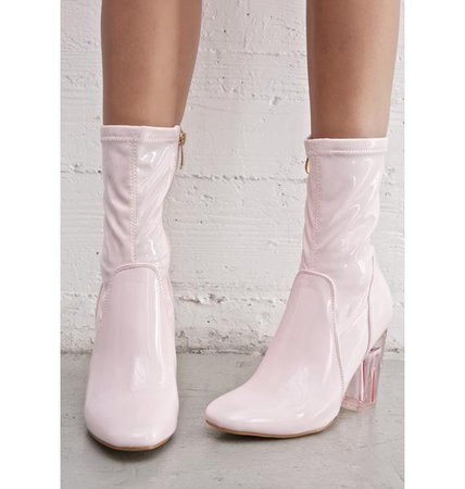 Pink Clear Heel Boot | Dolls Kill