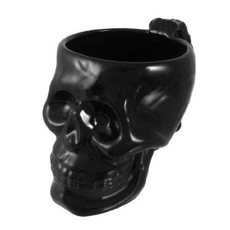 Cool Black Ceramic Skull Coffee Mug Cup Goth Evil - Walmart.com - Walmart.com