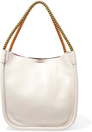 Lux Large Leather Tote - Cream