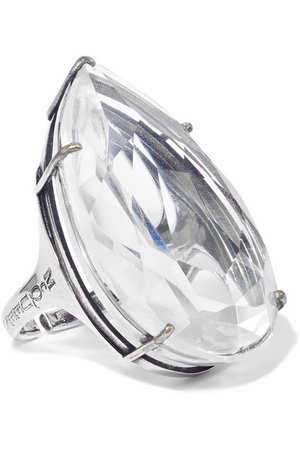 Alexander McQueen | Silver-tone crystal ring | NET-A-PORTER.COM
