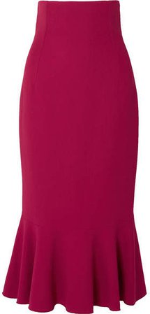 Fluted Cady Midi Skirt - Pink