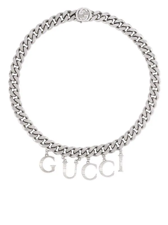 Gucci Gucci script chain necklace