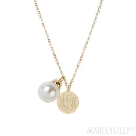 Monogrammed Simply Sweet Pearl Necklace