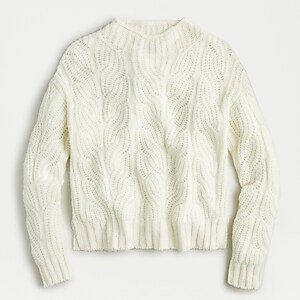 J.Crew: Mockneck Center Cable-knit Sweater