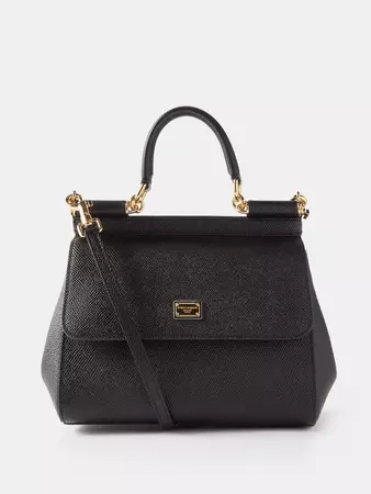Black Sicily small grained-leather handbag | Dolce & Gabbana | MATCHESFASHION US