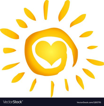 Hot Abstract Sun With Heart Royalty Free Vector Image