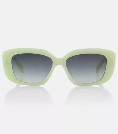 Triomphe 04 Rectangular Sunglasses in Green - Celine Eyewear | Mytheresa