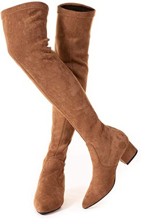 Amazon.com | N.N.G Women Boots Winter Over Knee Long Boots Fashion Boots Heels Autumn Quality Suede Comfort Square Heels US Size (6, Blue 3" Heel) | Over-the-Knee