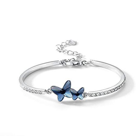 Swarovski Crystal Butterfly Bangle Bracelet