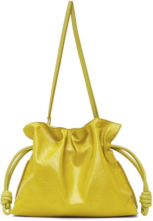 LOEWE Yellow Patent Flamenco Clutch Bag