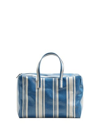 MANGO Striped shopper bag