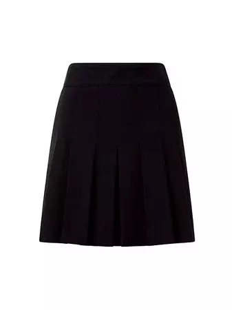 Shop Akris punto Pleated Stretch Denim Mini Skirt | Saks Fifth Avenue