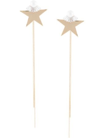 Gold Venna Star Stud Fringe Earrings | Farfetch.com