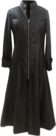 Amazon.com: tuduoms Women's Sexy Leather Jacket Coat Classic Long Trench Coat Trendy Slim Shiny Motocycle Jacket Outwear Overcoats : Clothing, Shoes & Jewelry