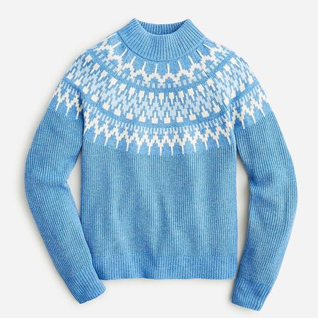 J.Crew: Fair Isle Mockneck Pullover Sweater For Women