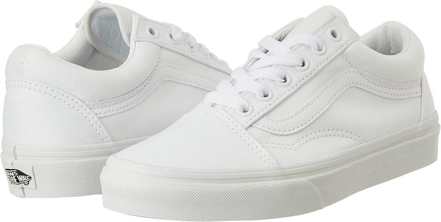 Amazon.com | Vans Women's UA Old Skool Sneakers, True White, 6.5 Medium US | Fashion Sneakers