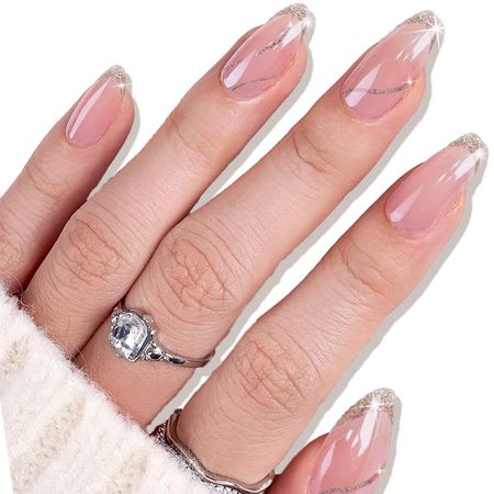 Amazon.com: Press on Nails Short Almond Fake Nails with Glue, Neutral Pink Brown Medium Length False Nails with Design Acrylic Reusable Full Cover Nail Kits Glue on Nails for Women 24Pcs Static Stick on Nails, COCOA MILK : Industrial & Scientific