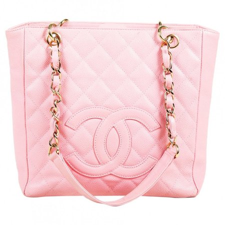pink channel tote bag