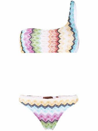 Shop Missoni zigzag-pattern knitted bikini set with Express Delivery - FARFETCH
